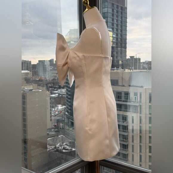 🆕 BRONX & BANCO 🧿 NWOT Evie White Strapless Bow Mini Dress, Sz S US 4 - Picture 9 of 16
